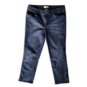 Christopher Banks Ankle Jeans 10 Womens Faded Black Stretch Denim Zipper Ankles